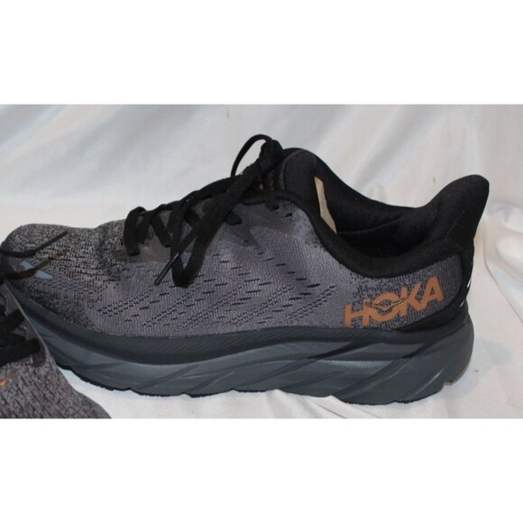 NIB HOKA ONE WOMEN'S CLIFTON 8 ACPR RUNNING SNEAKERS BLACK GRAY 7.5 - Picture 2 of 7